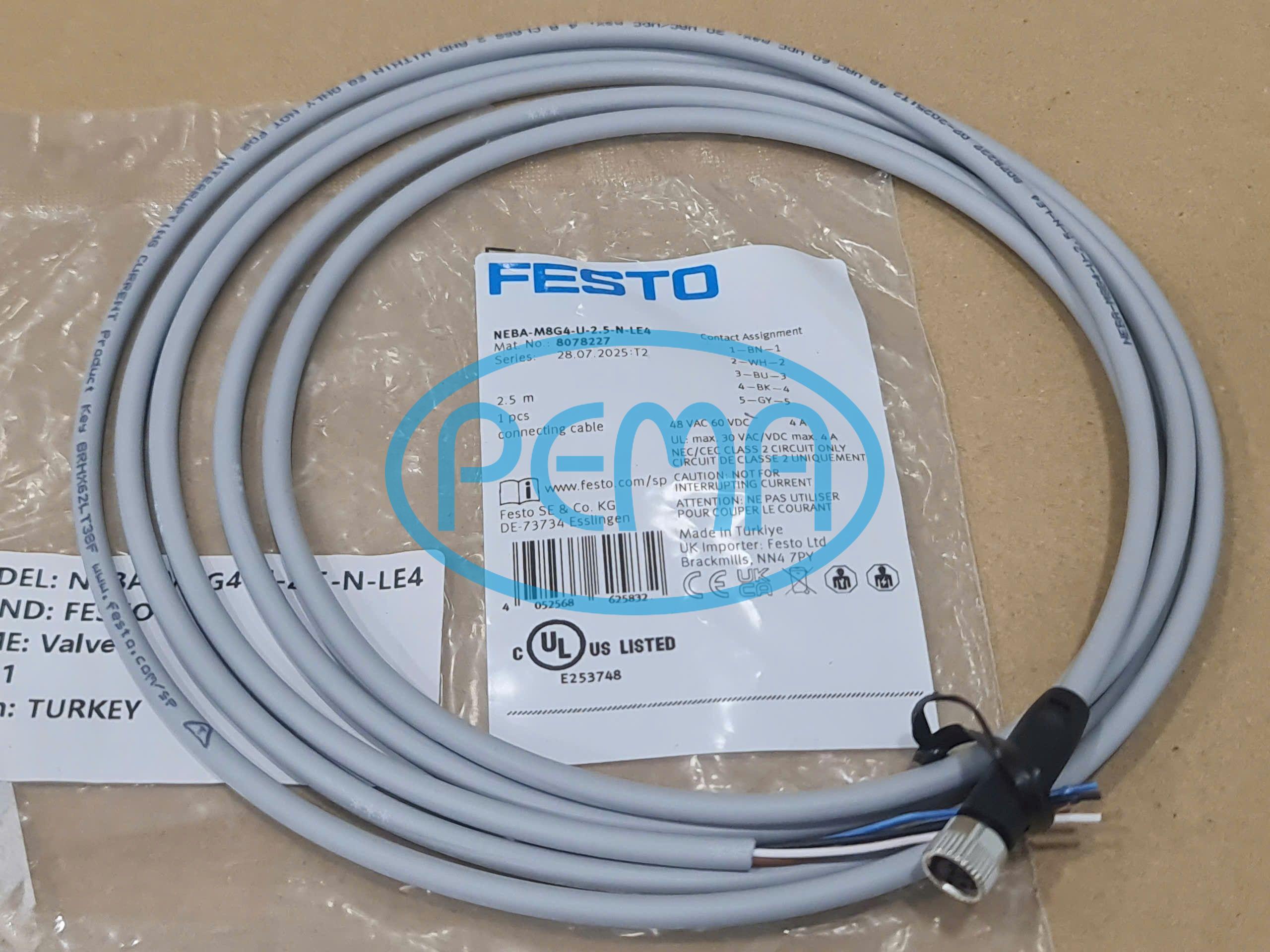 FESTO NEBA-M8G4-U-2.5-N-LE4 Cáp kết nối